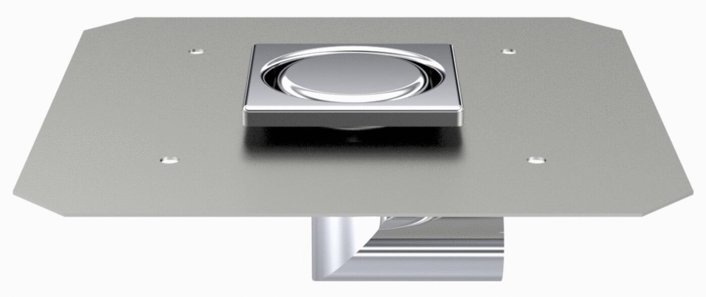 SIPHINOX® AVEC REPRISE D'ETANCHEITE - Siphon inox 100x100 à sortie 40