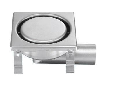SIPHON SANS REPRISE D'ETANCHEITE - Siphon inox 150x150 à sortie 50 verticale ou latérale