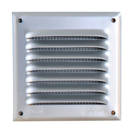 GRILLE D'AERATION A VISSER - En aluminium gris - Persiennes - Avec moustiquaire