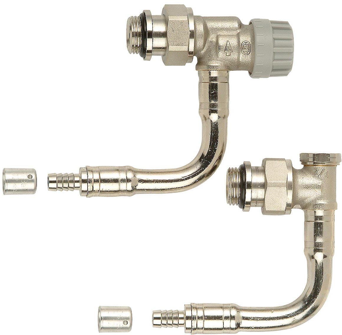 ROBINET THERMOSTATIQUE - Kit pour radiateur double ou triple panneaux - Equerre inversée
