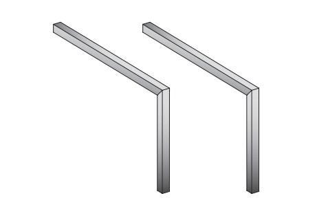 PIEDS METRO26 H25CM CHROME -PAIRE-    XA942.C