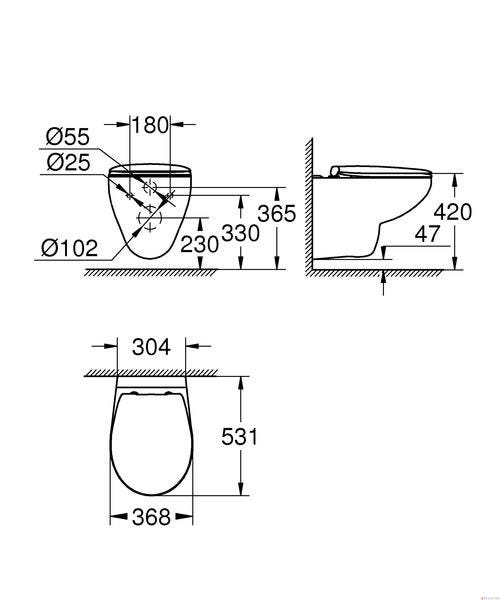 BAU CERAMIC - Ensemble WC suspendu