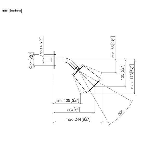 DOUCHE DE TETE PLATINE MAT        28504979-06 DORN BRACHT  [28504979-06]