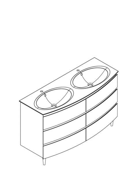 MEUBLE DOUBLE VASQUE BEL AMI 6T. 145  1820391 DECOTEC  [1820391]