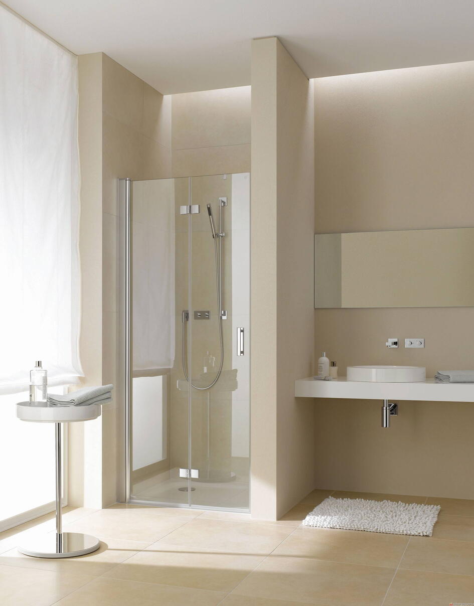 DIGA - Porte pivotante repliable avec mécanisme de relevage à l'ouverture et fermeture magnétique - Hauteur : 200 cm - Epaisseur du verre : 6 mm
