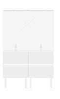 EXCLUSIVITES RICHARDSON PAR GBGROUP - Meuble tiroirs sous-vasque et miroir crédence - Ensemble
