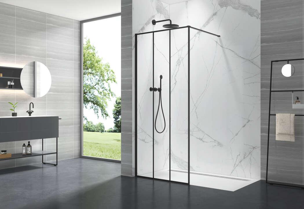PHILLY LOFT SKY - Paroi walk-in avec fixation murale, design verrière - Hauteur 200 cm