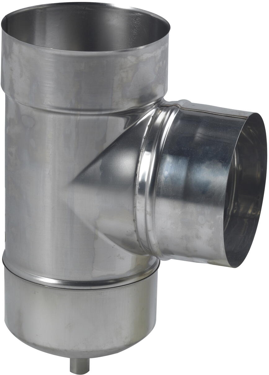 ACCESSOIRES TUBAGE FLEXIBLE - Té de tubage + purge - Inox 304