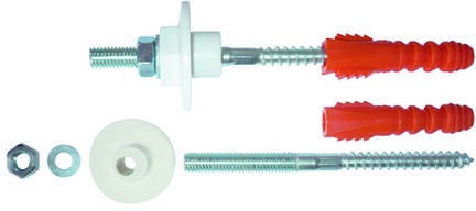 KITS DE FIXATION - Lavabo - Vis double filet acier zingué, cheville nylon