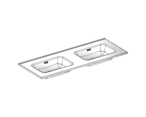 PLAN CERAM. METRO26 DBL VASQUE 121CM    TK027