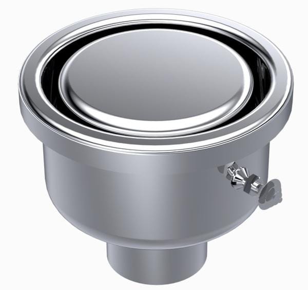 SIPHON SANS REPRISE D'ETANCHEITE - Siphon inox 100x100 à sortie 40