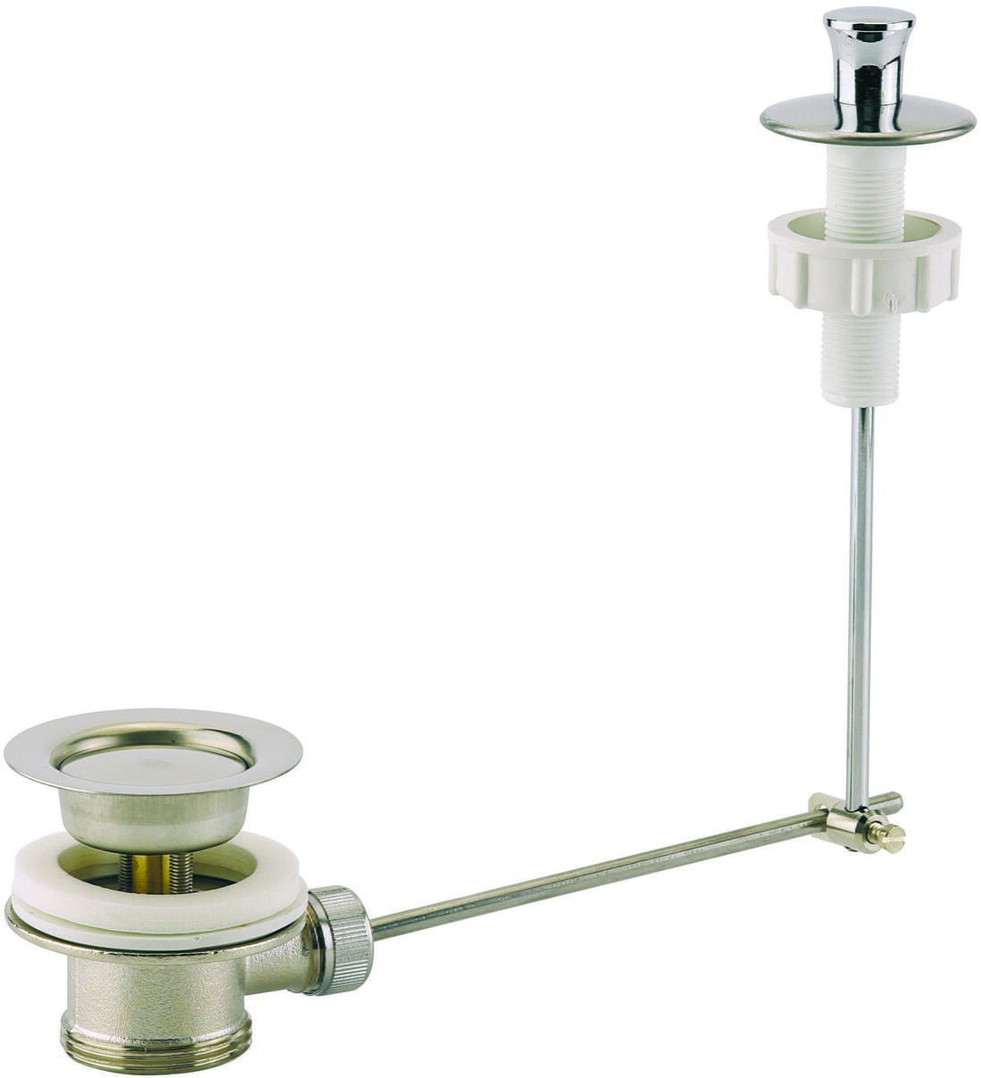 VIDAGE - Laiton-Inox - Bonde à cuvette à levier de clapet