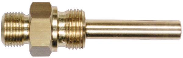 PLONGEUR - Fileté 1/2"G - Pour thermomètre industriel en verre - Laiton