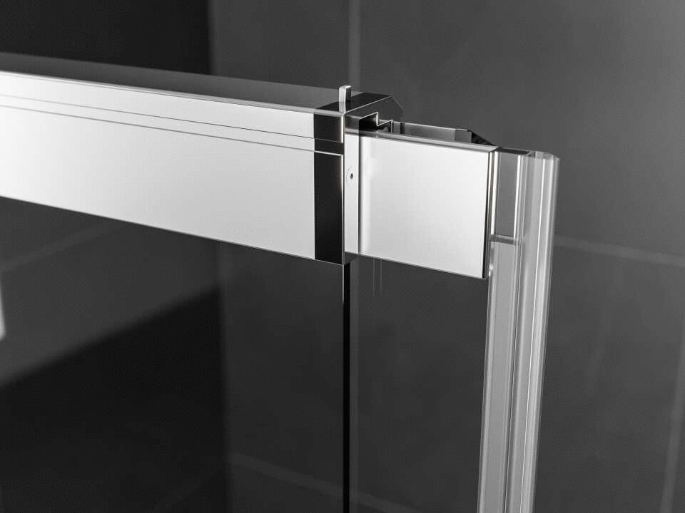 MELINA SPACE - Porte pivotante coulissante, sans seuil. (pivot à gauche) - Hauteur : 200 cm - Epaisseur du verre : 6 mm