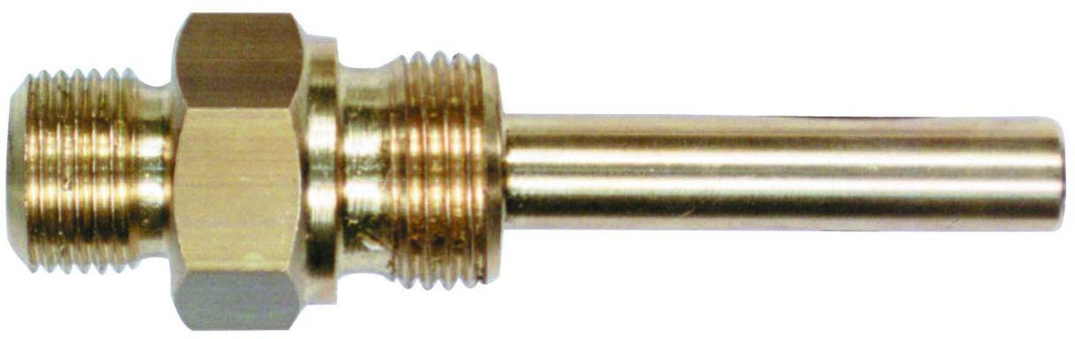PLONGEUR - Fileté 1/2"G - Pour thermomètre industriel en verre - Laiton