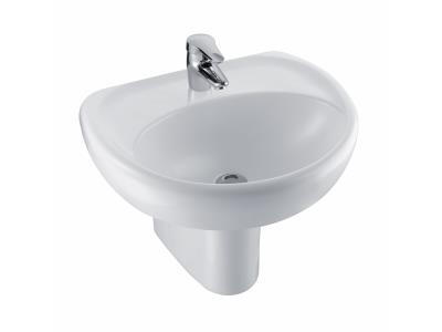 MIDEO - Lavabo autoportant - Installation sur colonne ou cache-siphon