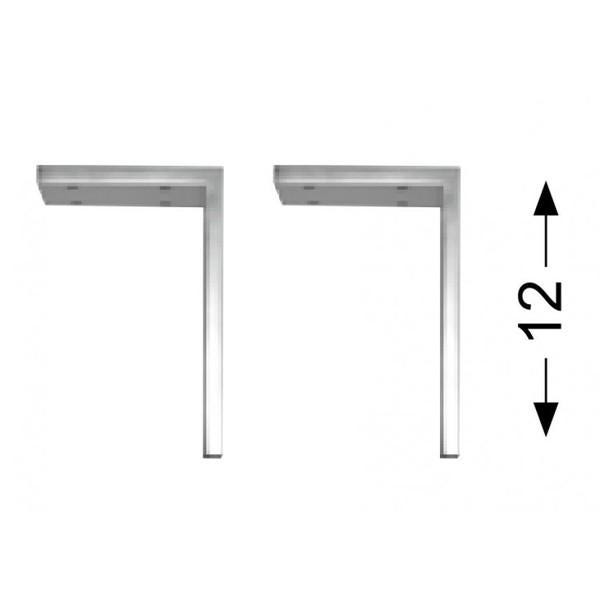 PIED ALU BRIL.12X5CM -PAIRE- SANIJURA  924816 SANIJURA / KOHLER FRANCE  [924816]