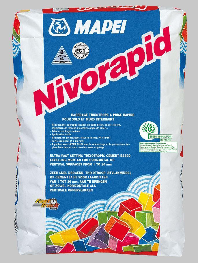 NIVORAPID - Mortier ragréage mur et sol NIVORAPID sac 25kg