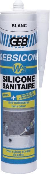 GEBSICONE - W2 - Mastic silicone pour joints sanitaire