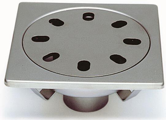 SIPHON SANS REPRISE D'ETANCHEITE - Siphon inox 200x200 à sortie 63 verticale