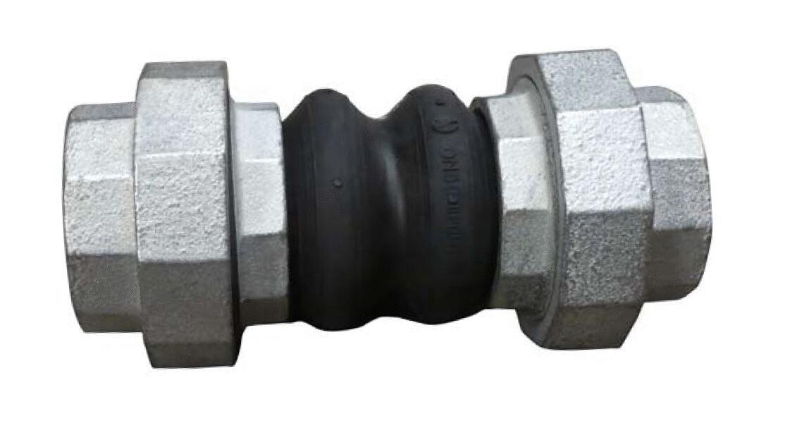 COMPENSATEUR ANTIVIBRATIL - FF - Elastomère - A soufflet EPDM avec raccord fonte galvanisé - Pression maxi 10 bar