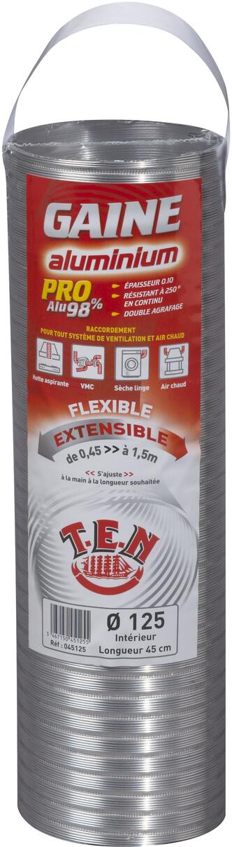 CONDUIT CIRCULAIRE FLEXIBLE - Gaine souple accordéon - Aluminium