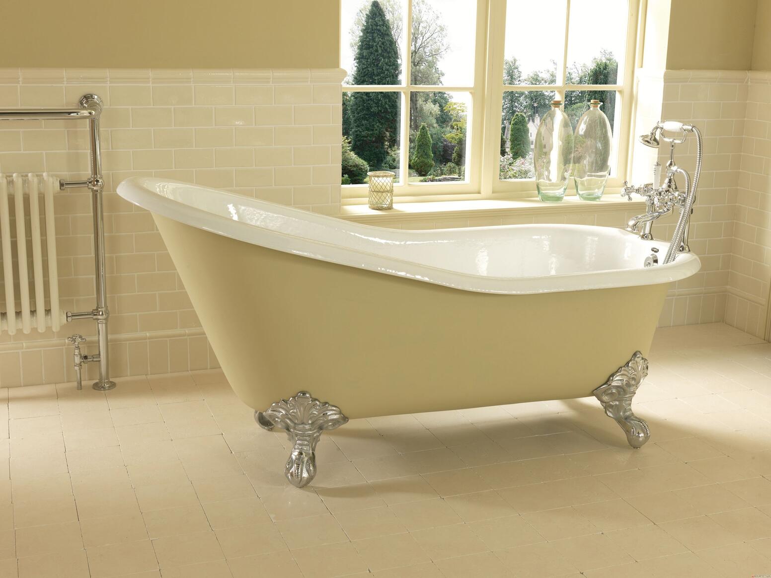 RITZ SLIPPER - Baignoire ovale en ilôt avec pieds Imperial