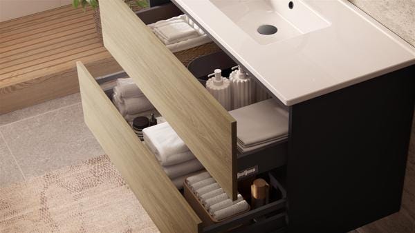 MEUBLE S/TAB NOLITA L100 MELAMINE 2TR  535003 SANIJURA / KOHLER FRANCE  [535003]