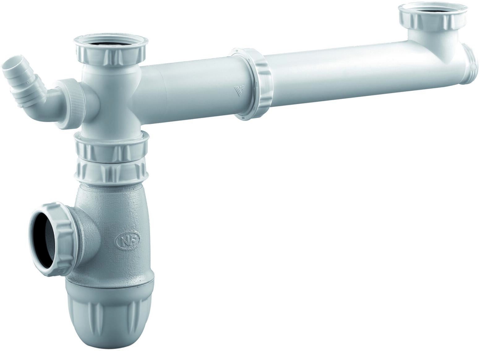 TE - Té de raccordement plastique - Siphon réglable