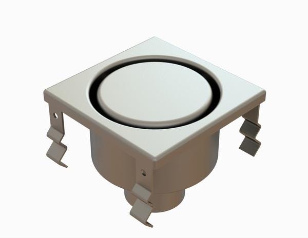 SIPHON SANS REPRISE D'ETANCHEITE - Siphon inox 150x150 à sortie 63 verticale