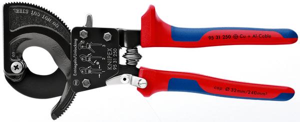 COUPE-CABLES CLIQUET 250MM-D32MM      9531250 KNIPEX WERK  [9531250]