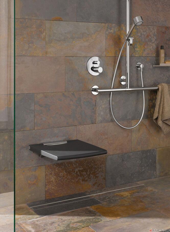PLAN - Siège de douche rabattable grand confort