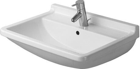 STARCK 3 - Lavabo avec trop-plein et plage de robinetterie