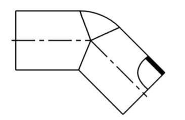 COUDE 45 PVDF LINER B.A.B LONG        110X3,4 AGRU  [34060011033]