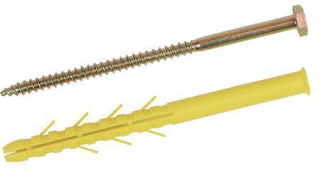 CHEVILLE PLASTIQUE - CQLT - Cheville grande longueur avec tire-fond à tête hexagonal