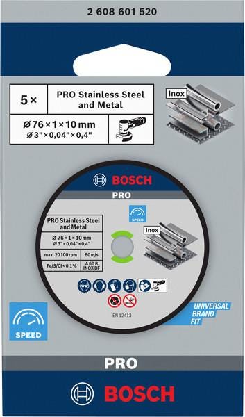 DISQUE TRONC.INOX 76MM BOSCH 2608601520
