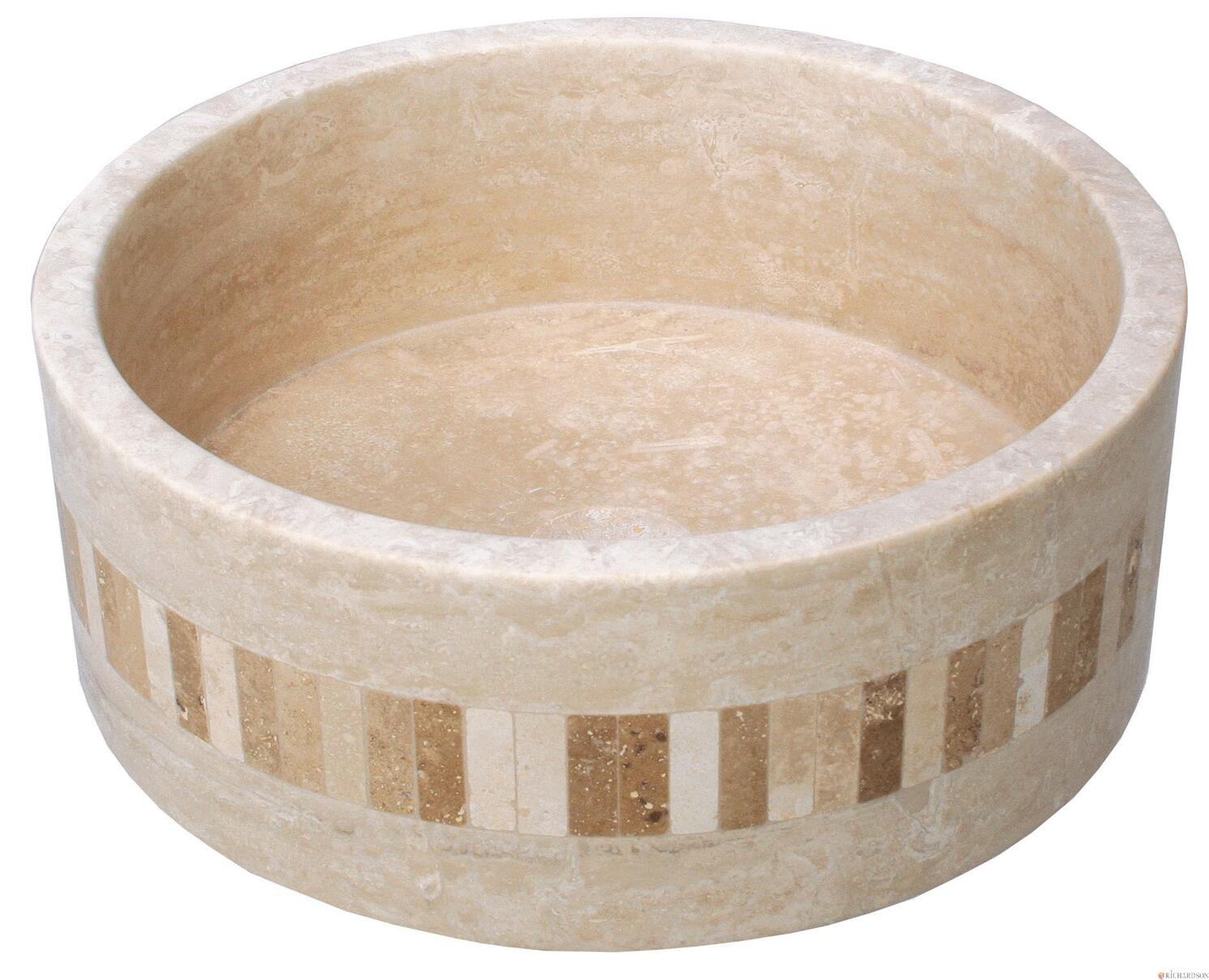 VASQUE TRAVERTIN - Vasque cylindrique à poser