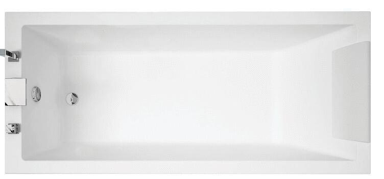 CALOS 2.0 - Baignoire rectangulaire avec fond lisse, acrylique