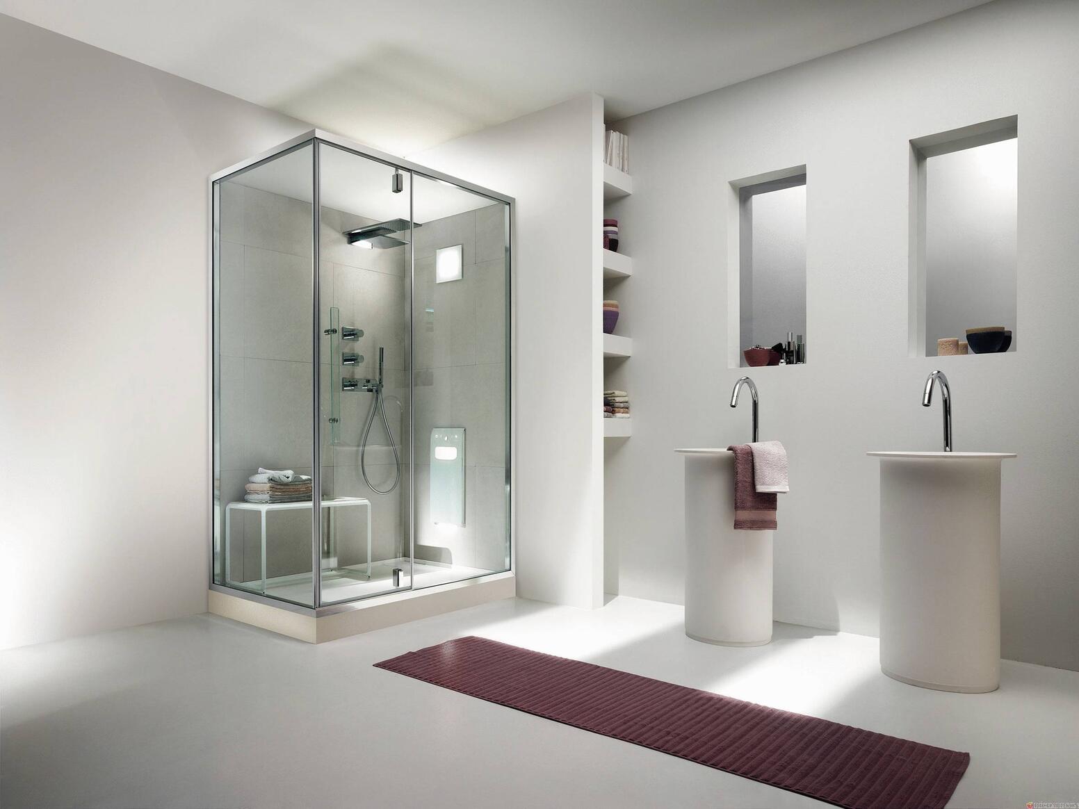 SMARTBOX - Cabine Hammam, porte pivotante à charnières avec poignée et paroi fixe - Version droite - Hauteur : 230 cm - Ep. du verre : 8 mm