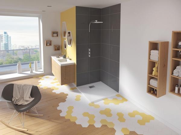 KINESURF - Receveur carré ultra-plat à encastrer en Biotec