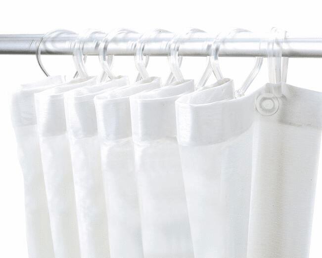 RIDEAU DE DOUCHE - Rideau de douche plastique avec 8 anneaux