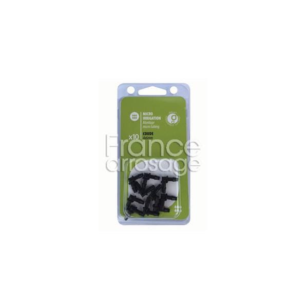 COUDES PLASTIQUE 4X6MM NOIR       -10- 980101 FRANCE ARROSAGE  [980101]
