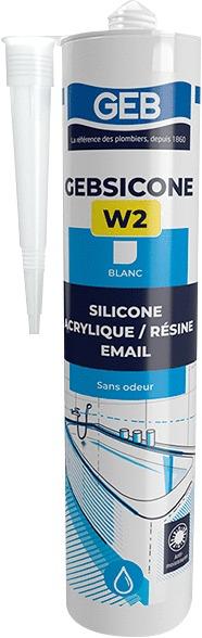 GEBSICONE - W2 - Mastic silicone pour joints sanitaire
