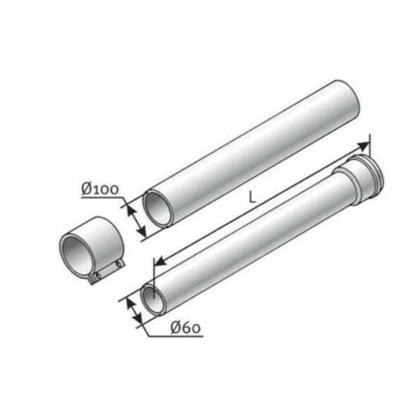 RALLONGE VENTOUSE 60/100 COND.0.5M 0020257007 SAUNIER DUVAL - VAILLANT GROUP  [0020257007]