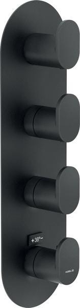 FACADE THERMOSTATIQUE 3S UP NOIR MT UP94103BM NOBILI RUBINETTERIE  [UP94103BM]