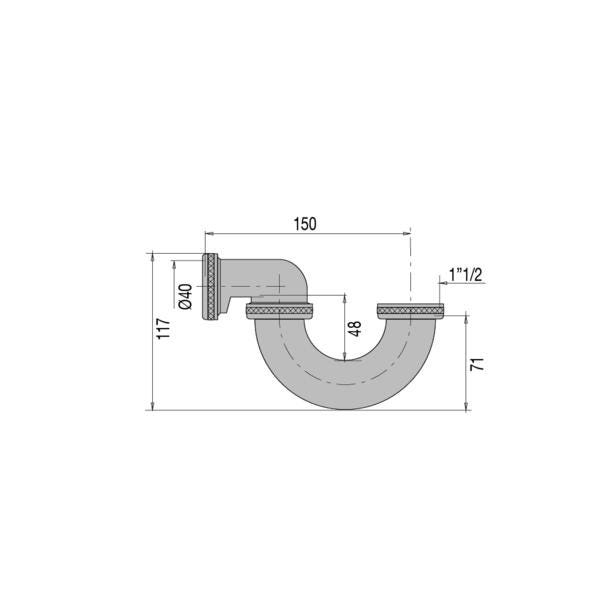 SIPHON BAIGN.TUBE CU SORT.COUD.   25210000900 VALENTIN  [25210000900]
