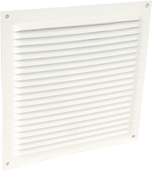 GRILLE D'AERATION A VISSER - En aluminium laqué blanc - persiennes - avec moustiquaire (en vrac)