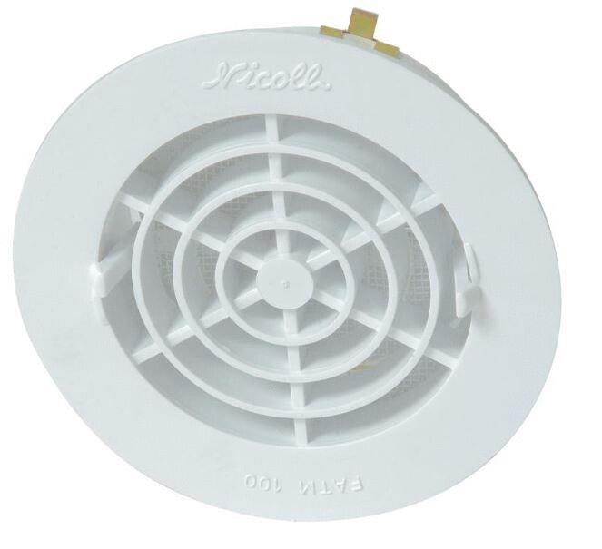 GRILLE POUR TUBE PVC - TUYAUX - GAINES - Intérieur ronde blanche adaptable sur tube PVC