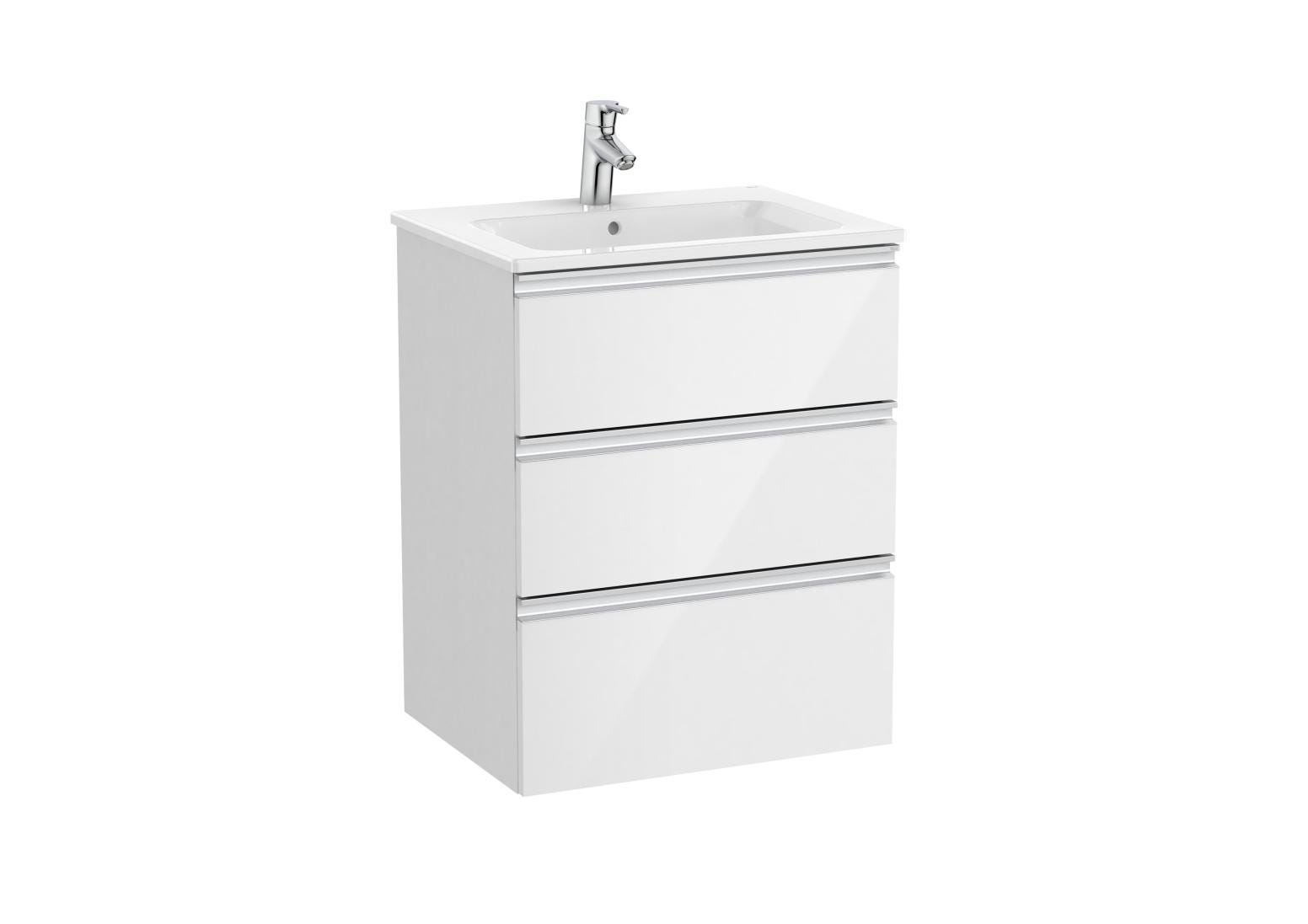 MEUBLE THE GAP UNIK 3T 60CM BLC BR A851484806 ROCA SANITAIRE  [A851484806] 