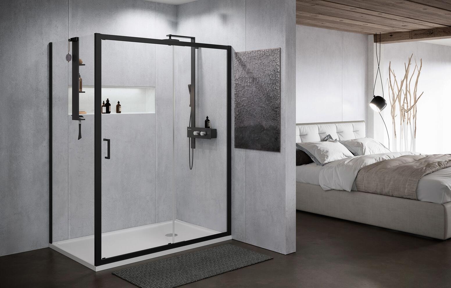 ZEPHYROS 2.0 2P - Paroi de douche 1 porte coulissante avec un fixe en alignement